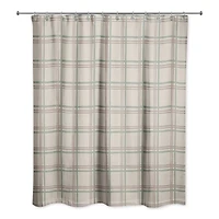 Holiday Plaid on Brown Shower Curtain