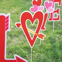 Glitzhome® 28" Set of 4 Valentine's Metal LOVE Yard Stake
