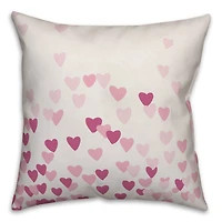 Pink Hearts Throw Pillow