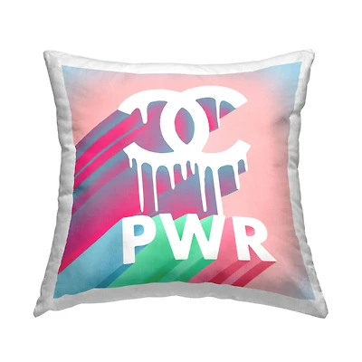 Stupell Industries Drippy Fashion Power Phrase Glam Pastel Phrase Throw Pillow, 18" x 18"