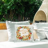 Stupell Industries Welcome Fall Pumpkin Wreath Outdoor Printed Pillow