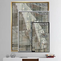 Designart - Silver and Beige Abstract Waterpainting