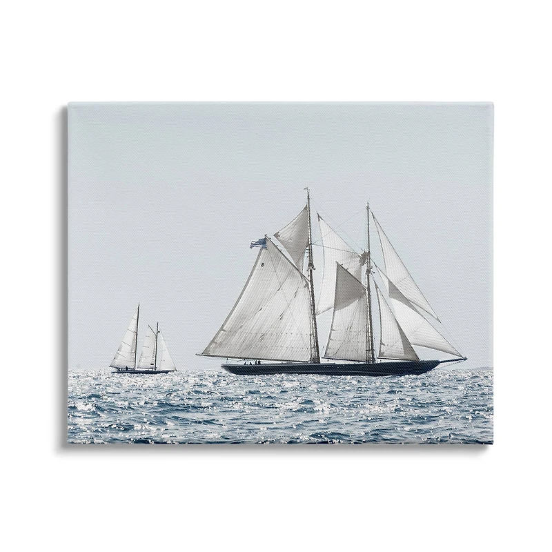 Stupell Industries Traditional Sailboat Vessel Boat on Water Photography Canvas Wall Art