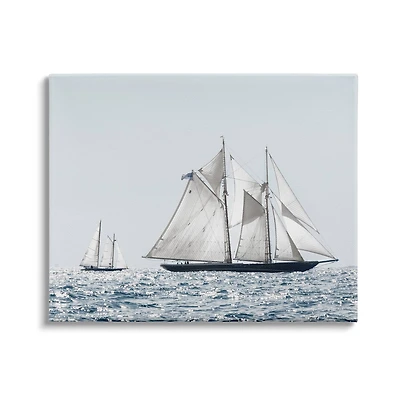 Stupell Industries Traditional Sailboat Vessel Boat on Water Photography Canvas Wall Art