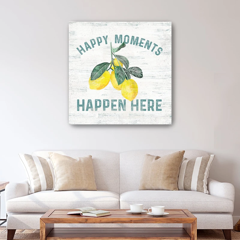 Happy Thoughts VII On White Canvas Giclee