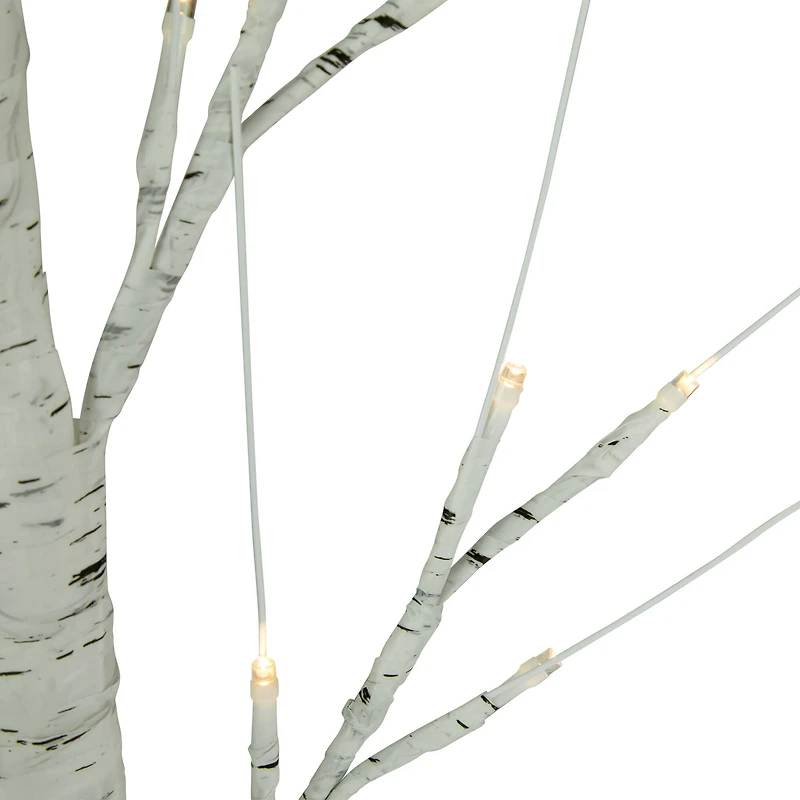 24" LED White Birch Twig Tree Decoration