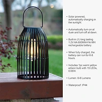 Glitzhome® 10" Woven Solar Powered Outdoor Hanging Lantern