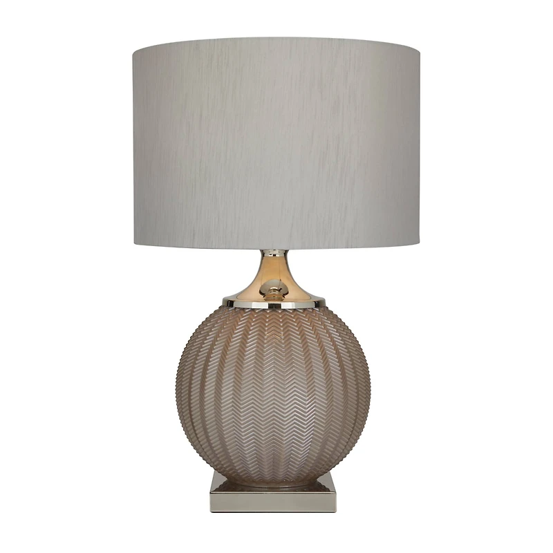 Grey Polyester Transitional Table Lamp, 27" x 17" x 17"