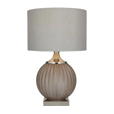 Grey Polyester Transitional Table Lamp, 27" x 17" x 17"