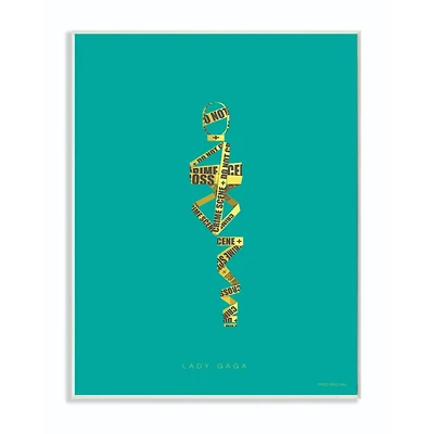 Stupell Industries Lady Gaga Minimalist Illustration Wooden Wall Plaque