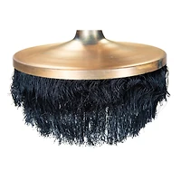 Hello Honey® 16" Charcoal Metal Pendant Light with Fringe