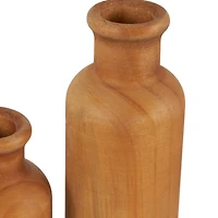 Brown & Black Wood Vase Set