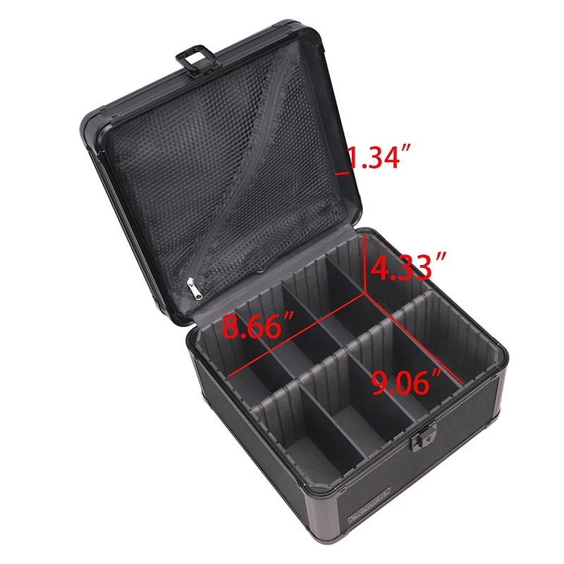 Vaultz Black Square Tactical Divided Storage Box
