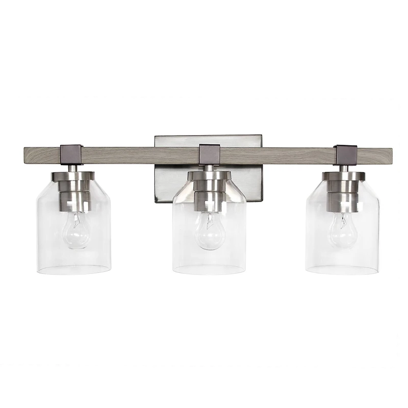 Lalia Home Barnlit 3 Light Metal & Glass Shade Vanity