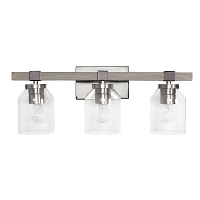 Lalia Home Barnlit 3 Light Metal & Glass Shade Vanity