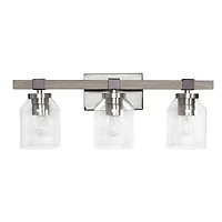 Lalia Home Barnlit 3 Light Metal & Glass Shade Vanity