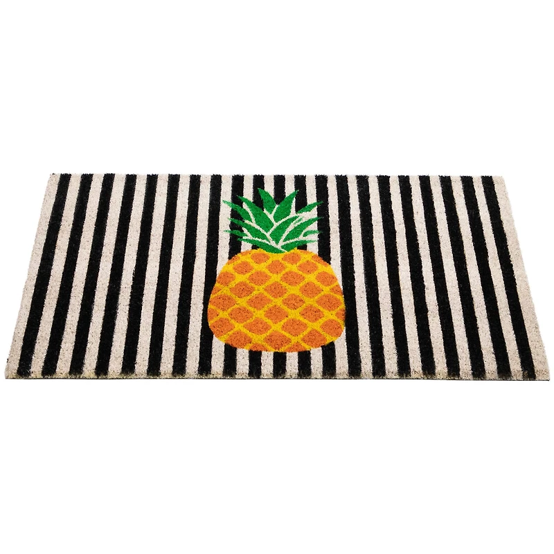 Ivory & Orange Pineapple Striped Doormat