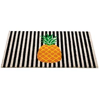 Ivory & Orange Pineapple Striped Doormat