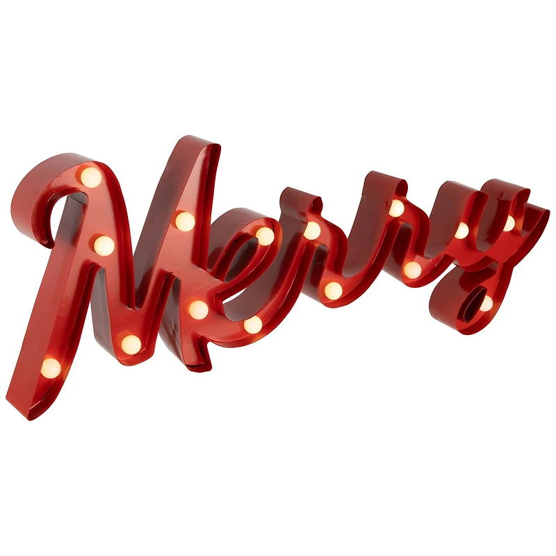 Lighted "Merry" Christmas Decoration - 20.5"