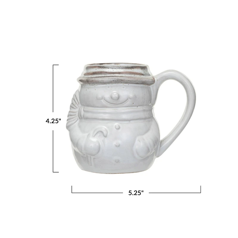 Hello Honey® 16oz. Antique White Stoneware Snowman Mug