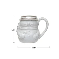 Hello Honey® 16oz. Antique White Stoneware Snowman Mug