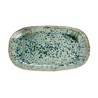 Hello Honey® 14.75" Green Stoneware Platters with Reactive Crackle Glaze, 6ct.