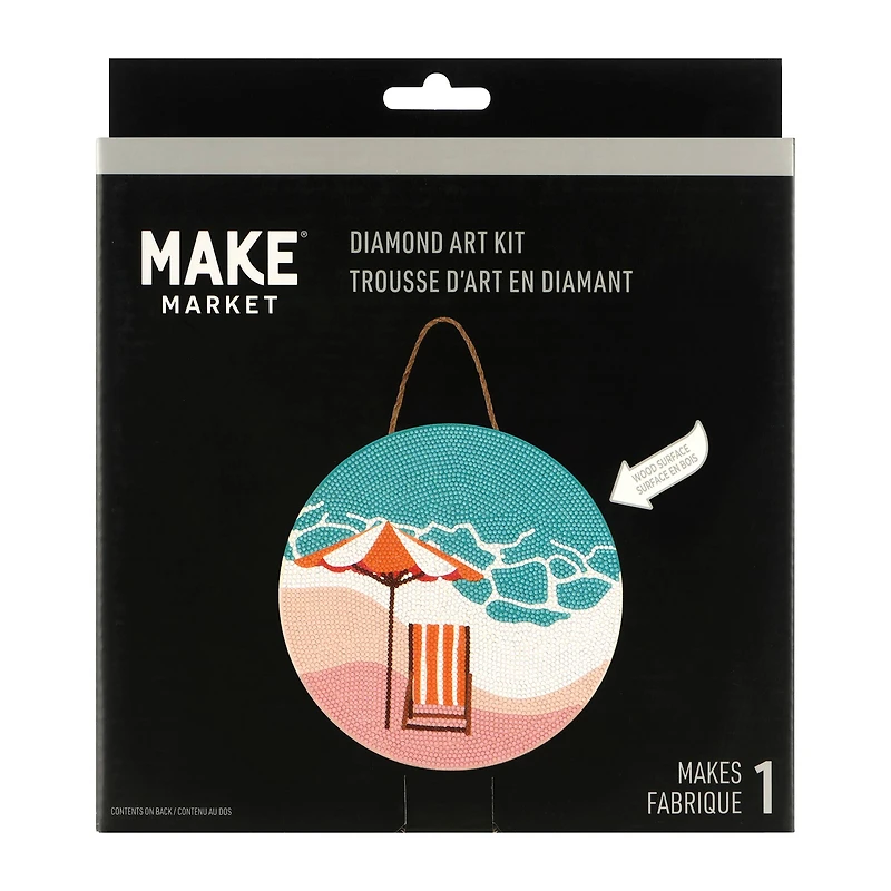 Beach Wood Plaque Diamond Art Kit by Make Market®