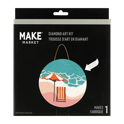 Beach Wood Plaque Diamond Art Kit by Make Market®