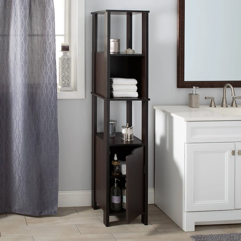 Organize It All 67" Espresso 5-Shelf Ambassador High Cabinet