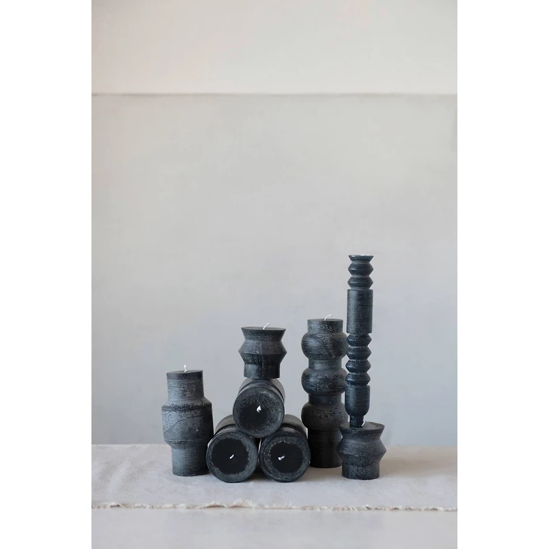 Hello Honey® 3" x 6" Black Unscented Totem Pillar Candle