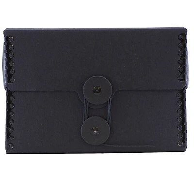 JAM Paper Black Kraft Button & String Tie Closure Portfolio, 4.25" x 6.25"