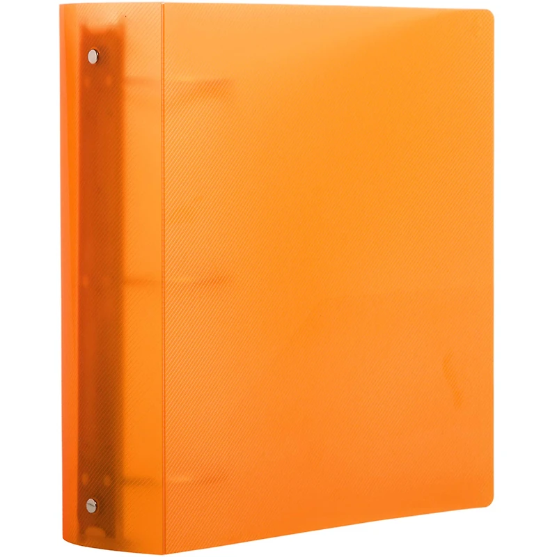 JAM Paper 3" Orange Glass Twill Plastic 3-Ring Binder