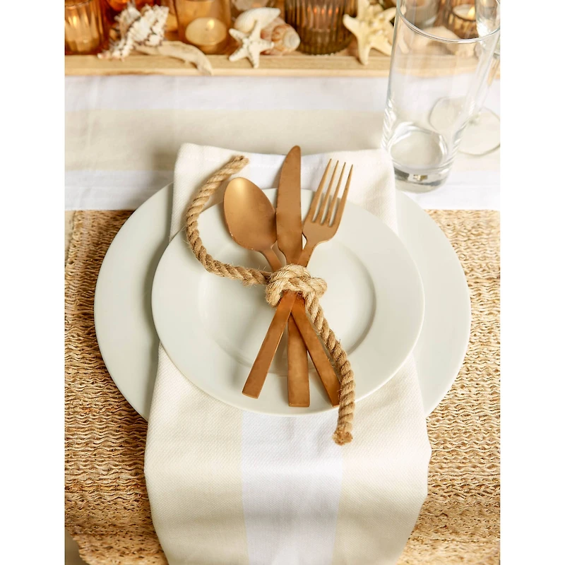 Natural/White Dobby Stripe Napkin, 6ct.