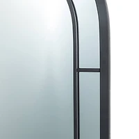 Glitzhome® 33" Black Arched Windowpane Wall Mirror