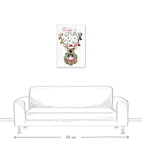 Deck the Halls Reindeer Canvas Wall Art
