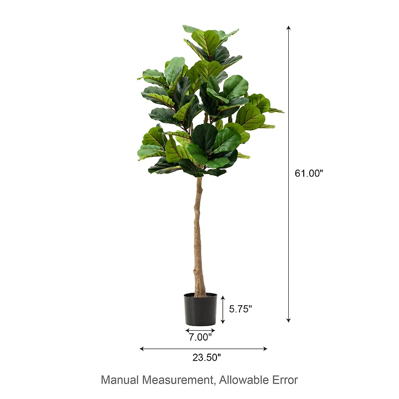 Glitzhome® 5ft. Faux Fiddle Leaf Fig Tree in Pot