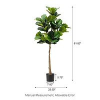 Glitzhome® 5ft. Faux Fiddle Leaf Fig Tree in Pot