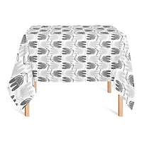 Mid Mod Gray Florals Tablecloth