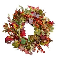 26" Leaves & Berries Fall Harvest Wreath
