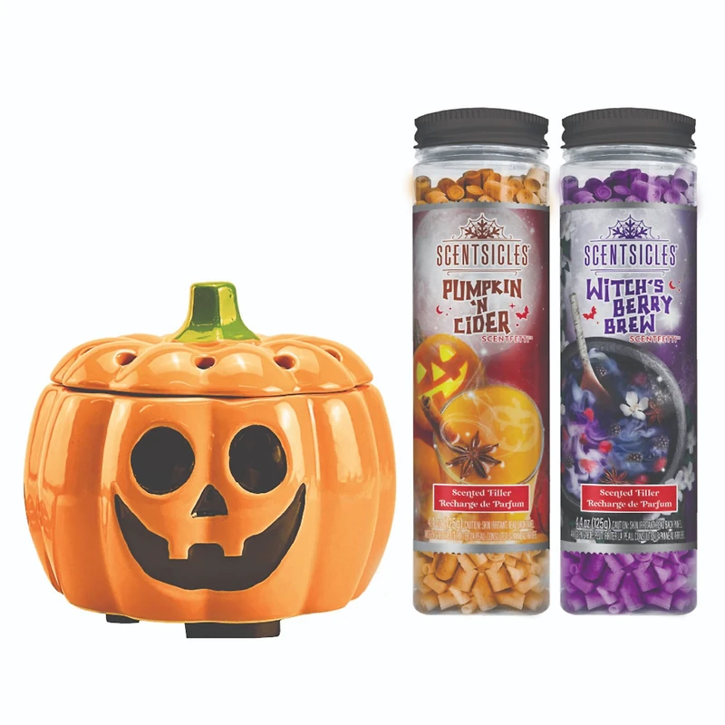 Scentiscles Pumpkin Warmer, Scentfetti Witch's Berry Brew & Pumpkin 'n Cider, 3 pack 