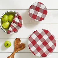 DII® Assorted Barn Red Buffalo Check Woven Dish Cover Set