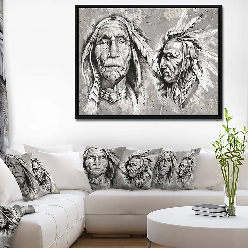Designart - Native American Indian Heads
