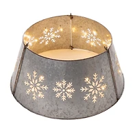 Glitzhome® 21" Snowflake Diecut Metal Tree Collar with Light String