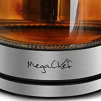 MegaChef 1.8L Cordless Glass & Stainless Steel Electric Tea Kettle with Tea Infuser