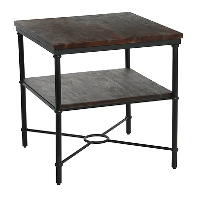 Hello Honey® 24" Saratoga Rustic Wood & Metal End Table