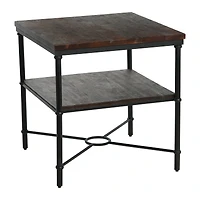 Hello Honey® 24" Saratoga Rustic Wood & Metal End Table