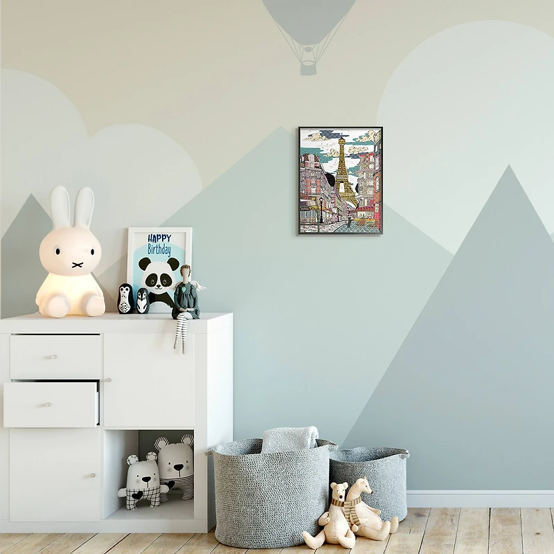 Stupell Industries Patchwork Pattern Paris Framed Wall Art