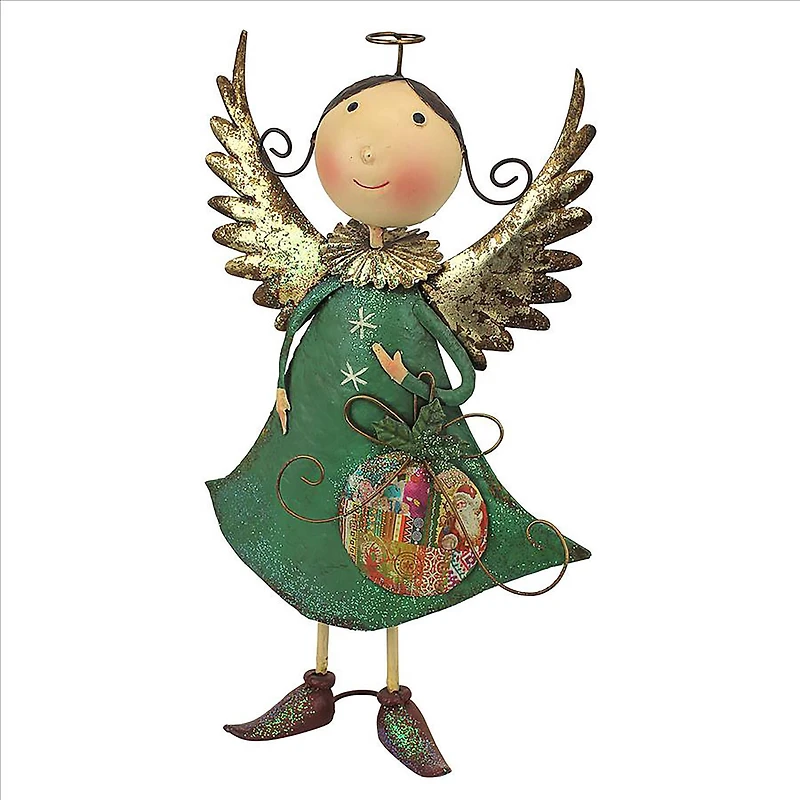 Design Toscano 19" Holiday Helper Blanche Metal Angel Statue