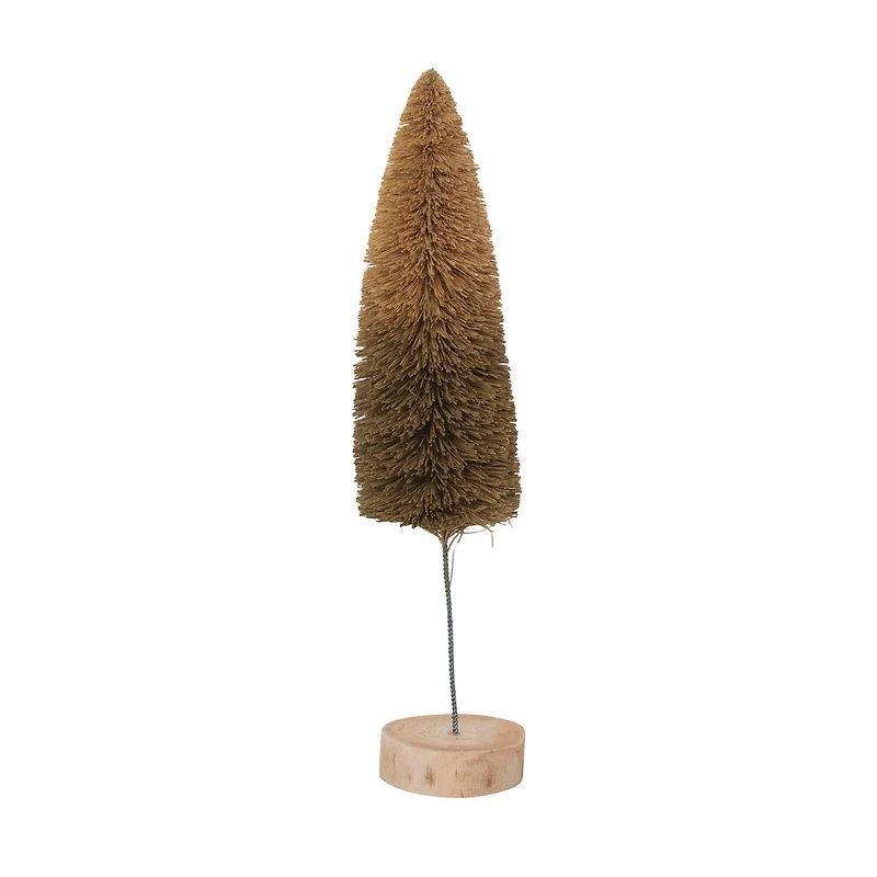 Hello Honey® 11" Moss Green Sisal Bottle Brush Tree with Wood Base
