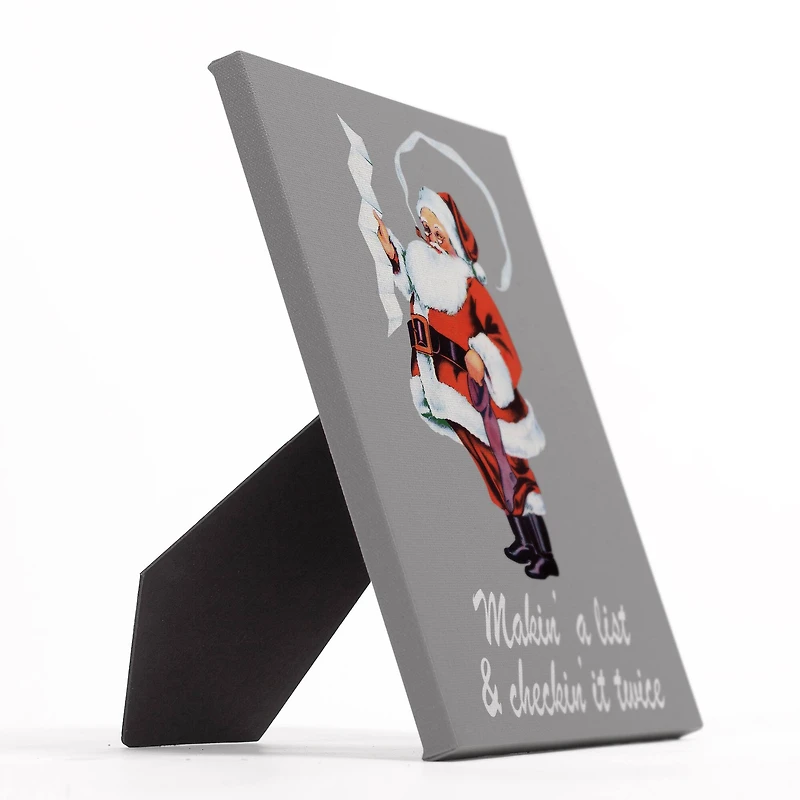 Santa Checking it Twice 8x10 Tabletop Canvas